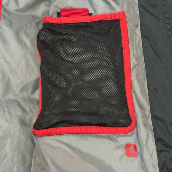 VTG Nike Puffer Down Filled Coat Mens Large Red Back Center Swoosh Y2K